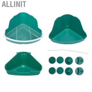 Allinit Small  Litter Box  Sturdy Easy To Fix Reinforced Rabbit Fanshaped Deep Green for Guinea Pigs