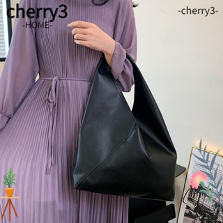 Cherry3 กระเป๋าสะพายไหล่ กระเป๋าถือ หนัง PU ทรงโท้ท ความจุขนาดใหญ่ อเนกประสงค์ สําหรับสตรี