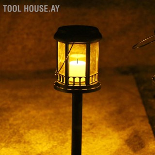  Tool House.ay 6 ชุดไฟสวนพลังงานแสงอาทิตย์ Pathway ภูมิทัศน์พลาสติกกันน้ำกลางแจ้ง LED Ground โคมไฟสำหรับสนามหญ้า