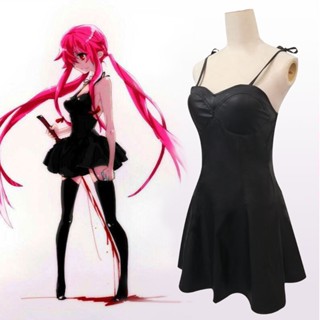 เครื่องแต่งกายคอสเพลย์ การ์ตูนอนิเมะ Future Diary My Wife Yuno แบบหนัง สีดํา สําหรับแต่งตัวประจําวัน