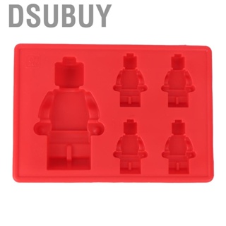 Dsubuy 4+1 Ice Tray Red Household Robot Shaped  Grade Silicone Multifunctional AC