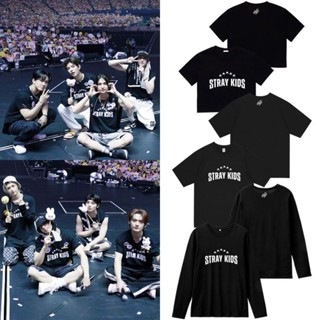 เสื้อยืดลําลอง ผ้าฝ้าย แขนสั้น คอกลม พิมพ์ลาย Kpop StrayKids 5-STAR สําหรับผู้ชาย และผู้หญิง 2023