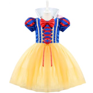 [0717]JHLQ-COS-G Best Seller in Europe and America Snowyprincess Dress Bow Puff Sleeve Childrens Dress Frozen Tulle Tutu Skirt Girl girl  cosplay  IOS1