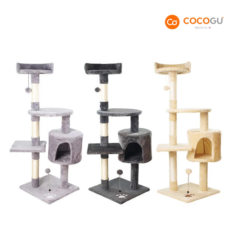 COCOGU Luxury Cat Climbing Frame คอนโดแมว 4 ชั้น ปีนป่าย ลับเล็บ แข็งแรง ใช้งานอเนกประสงค์