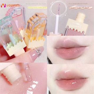 Ice Cream Lip Oil Moisturizing Moisturizing Lip Gloss ลิปสติกให้ความชุ่มชื้น Base Lip Oil นักเรียนลบ Dead Skin veemm