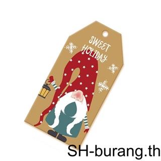 【Buran】ป้ายแท็กกระดาษคราฟท์ ลาย Merry Christmas สําหรับตกแต่งกล่องของขวัญ การ์ด DIY 1 2 3 5 100 ชิ้น