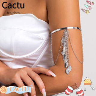 CACTU สร้อยข้อมือ เงิน ทอง ปลอกแขน สําหรับผู้หญิง เด็กผู้หญิง พู่ สายรัดแขน