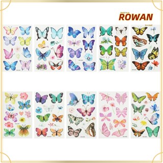 Rowans สติกเกอร์รอยสักชั่วคราว รูปผีเสื้อ สําหรับตกแต่งร่างกายเด็ก