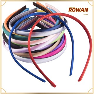 Rowans ที่คาดผม ผ้าซาติน แบบบาง หลากสีสัน 1 ซม. สําหรับผู้หญิง DIY