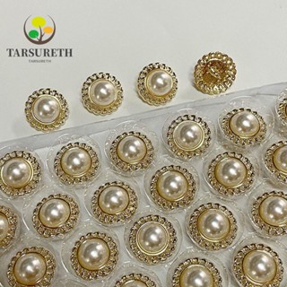 Tarsureth กระดุมโลหะ ประดับมุก แฮนด์เมด สําหรับตกแต่งเสื้อผ้า 20 ชิ้น