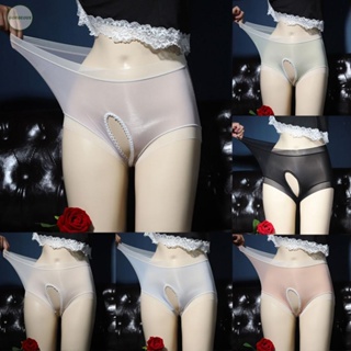GORGEOUS~Women-Sexy Ice-Silk Crotchless Panties Underwear Thongs G-String Briefs Knickers