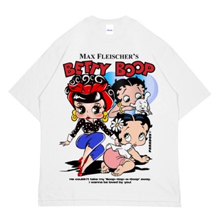 เสื้อยืดคอกลม แขนสั้น ผ้าฝ้าย 100% พิมพ์ลายการ์ตูน Betty Doll Betty Boop พลัสไซซ์ สําหรับผู้ชาย