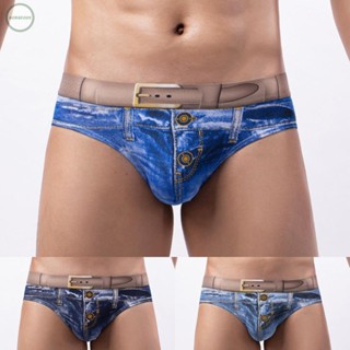 GORGEOUS~Underwear Men Underpants Bikini Briefs Mens Denim Printed Shorts Lingerie