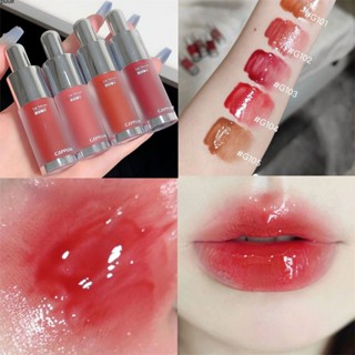 CAPPUVINI ขวดขนาดเล็ก Lip น้ำผึ้งสีลิปสติก Lip Glaze Moisturizing Nude Lip Oil Lip Balm กำมะหยี่แต่งหน้า Jelly กันน้ำ puueqg