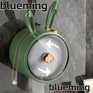 Blueming2 กล่องใส่กระดาษทิชชู่พลาสติก กันน้ํา ลายกระต่ายน่ารัก หรูหรา สําหรับติดผนังห้องน้ํา ห้องครัว