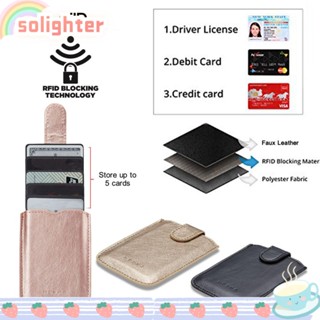 Solighter เคสโทรศัพท์มือถือ กระเป๋าสตางค์ ใส่บัตรได้ 5 ช่อง