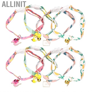 Allinit 8pcs Dog Collar Print Flower Cute Patterns Adjust Soft  W/Bell US