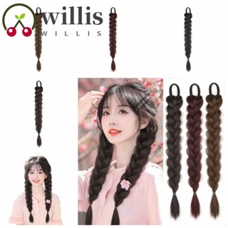 Willis ผมหางม้า ต่อผมสังเคราะห์ ผมหางม้าถัก สีน้ําตาลหวาน ยืดหยุ่น วิกผมธรรมชาติ ถักเปีย สาว