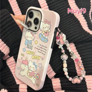 Ins เคสโทรศัพท์มือถือนิ่ม กันหล่น ลายการ์ตูนเฮลโลคิตตี้น่ารัก พร้อมสายโซ่คล้อง สําหรับ Iphone 14ProMax 13ProMax I12 Pro MAX i11 14 13Pro