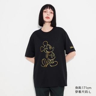 เสื้อยืดแขนสั้น พิมพ์ลาย Mickey Shines สําหรับผู้ชาย และผู้หญิง 466791