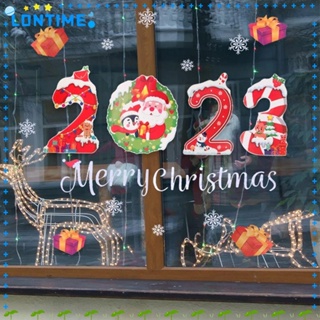 Lontime สติกเกอร์ติดผนัง ลาย Navidad Christmas Year Merry Christmas สําหรับตกแต่งบ้าน 2023