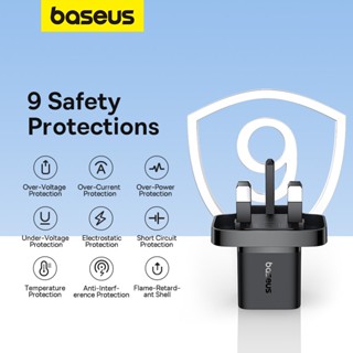 Baseus GaN5 ที่ชาร์จเร็ว Mini 1C 20W UK ชาร์จเร็ว USB สําหรับ iPhone 14 13 Pro