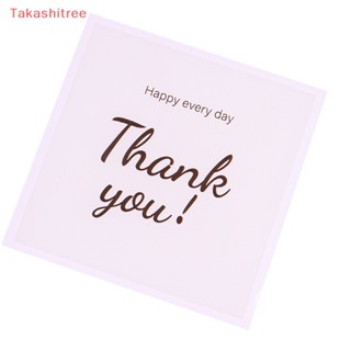 (Takashitree) ถุงใส มีกาวในตัว ลาย Thank You สําหรับใส่ขนมคุกกี้ เบเกอรี่ 100 ชิ้น ต่อแพ็ค