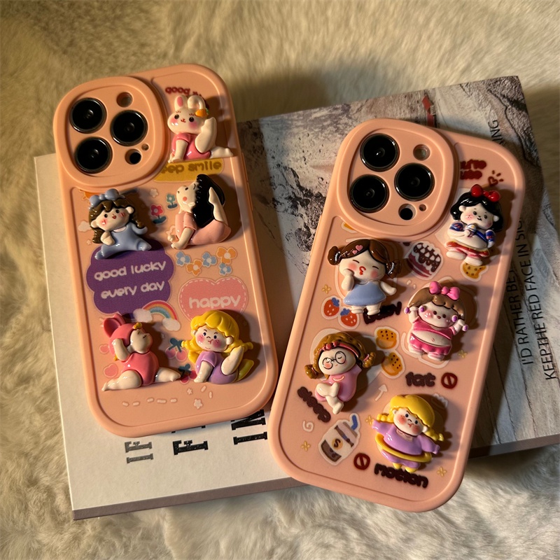 เคสโทรศัพท์มือถือ ซิลิโคน กันกระแทก ลายตุ๊กตาสาวอวบอ้วน สีชมพู สําหรับ IPhone 7 7plus 8 8plus Xs Xr 11 12 13 14 15Pro Plus Promax