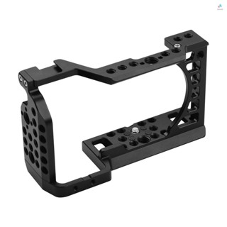 {tyth} Aluminum Alloy Camera Cage Rig with Cold Shoe Mount ARRI Locating Hole 1/4 3/8 Threaded Holes Replacement for  A6000/A6100/A6300/A6400/A6500 Cameras