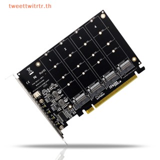 Trwitr การ์ดขยาย แปลงฮาร์ดไดรฟ์ PH44 4 พอร์ต M.2 NVME SSD เป็น PCIE X16M 4x32Gbps TH