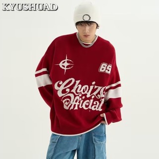 Kyushuad ใหม่ เสื้อกันหนาว พิมพ์ลายตัวอักษร แฟชั่น