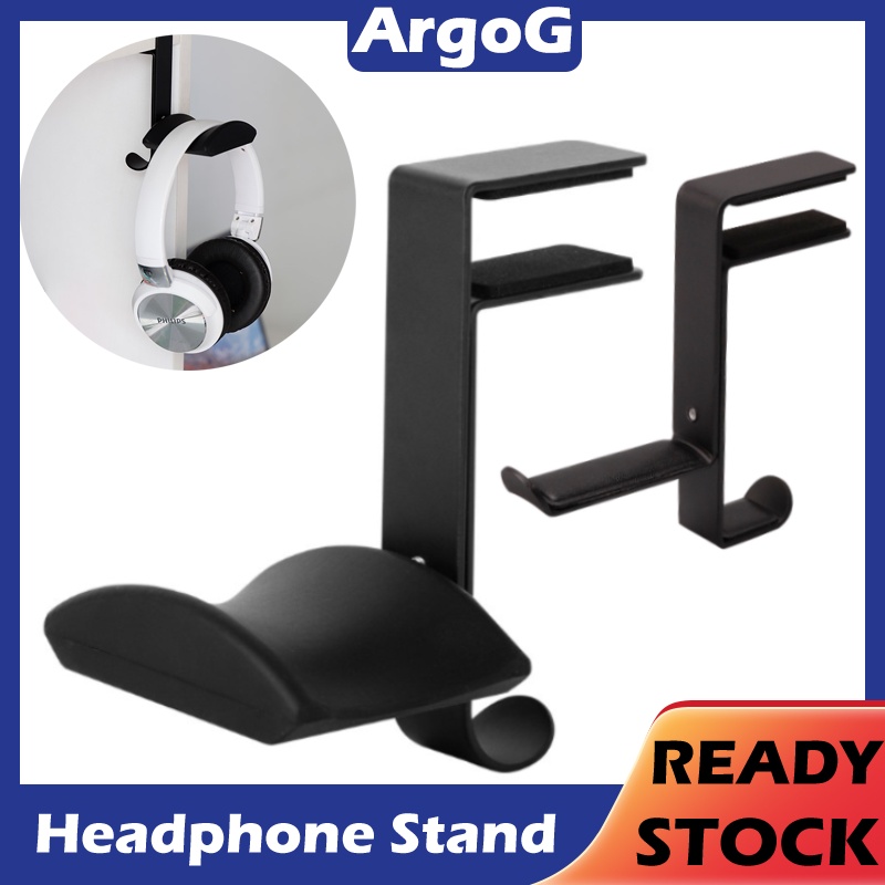 Argog ตะขอแขวนหูฟังเกมมิ่ง PC แบบคลิปหนีบโต๊ะ ประหยัดพื้นที่ สําหรับชุดหูฟังส่วนใหญ่