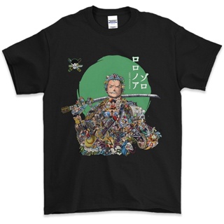 Partyprintstore เสื้อยืด พิมพ์ลายอนิเมะ One Piece Roronoa Zoro V1 13 สําหรับผู้ชาย