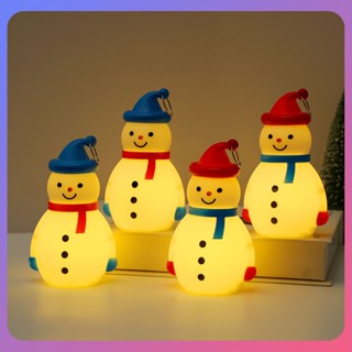 ☛ คริสต์มาส Snowman จี้ Night Light ตกแต่ง Arrangement LED Snowman เครื่องประดับของขวัญ Snowman ตุ๊กตา Night Light จี้ srlive