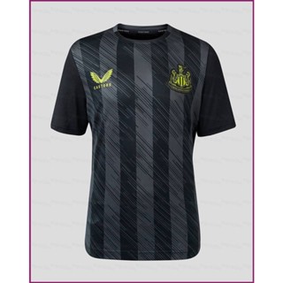 Yp2 2023-2024 เสื้อยืดลําลอง แขนสั้น คอกลม พิมพ์ลาย Newcastle Jersey Pre Match สีดํา พลัสไซซ์ PY2