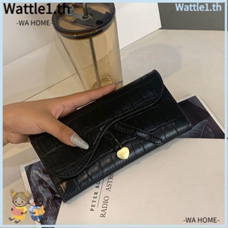 Wttle กระเป๋าสตางค์ กระเป๋าคลัทช์ หนัง PU ใส่บัตรได้หลายใบ เรียบง่าย