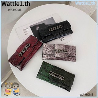 Wttle กระเป๋าสตางค์ ใบยาว หนัง PU ลายหนังจระเข้ ใส่บัตรได้หลายใบ