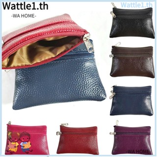 Wttle กระเป๋าสตางค์ กระเป๋าใส่เหรียญ หนัง PU สีพื้น