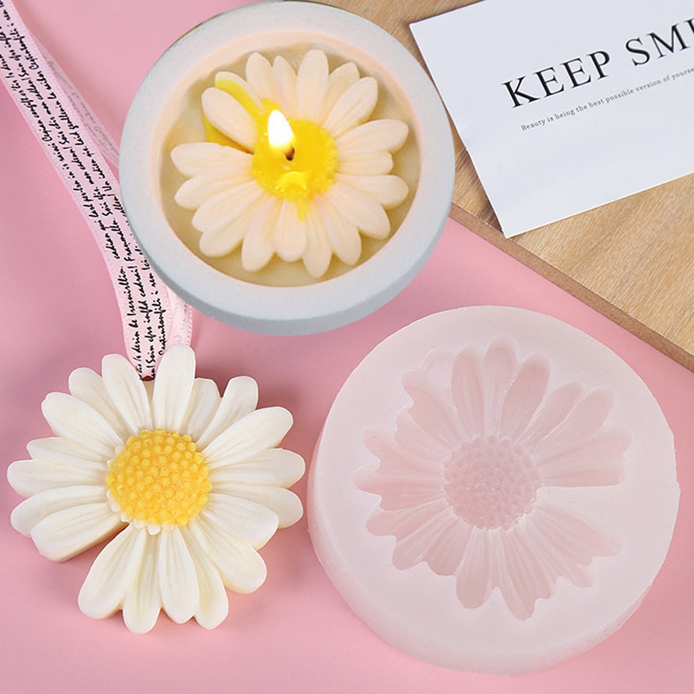 แม่พิมพ์ซิลิโคน รูปดอกเดซี่ แฮนด์เมด สําหรับทําเทียน เครื่องประดับ เค้ก เบเกอรี่ Diy จํานวน 1 ชิ้น