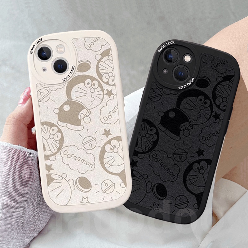 เคส Doraemon Couple Redmi Note 13 12 11 11S 10S 9S 9 Pro 8 7 2022 4G 5G 12C A1 A2 10 10C 10A 9A 9C 9T Mi POCO X5 X3 NFC K20 14 13T 10T Cute Oval Cartoon Couple Phone Case Full Fine Hole Shockproof Soft Back Cover XPN 91