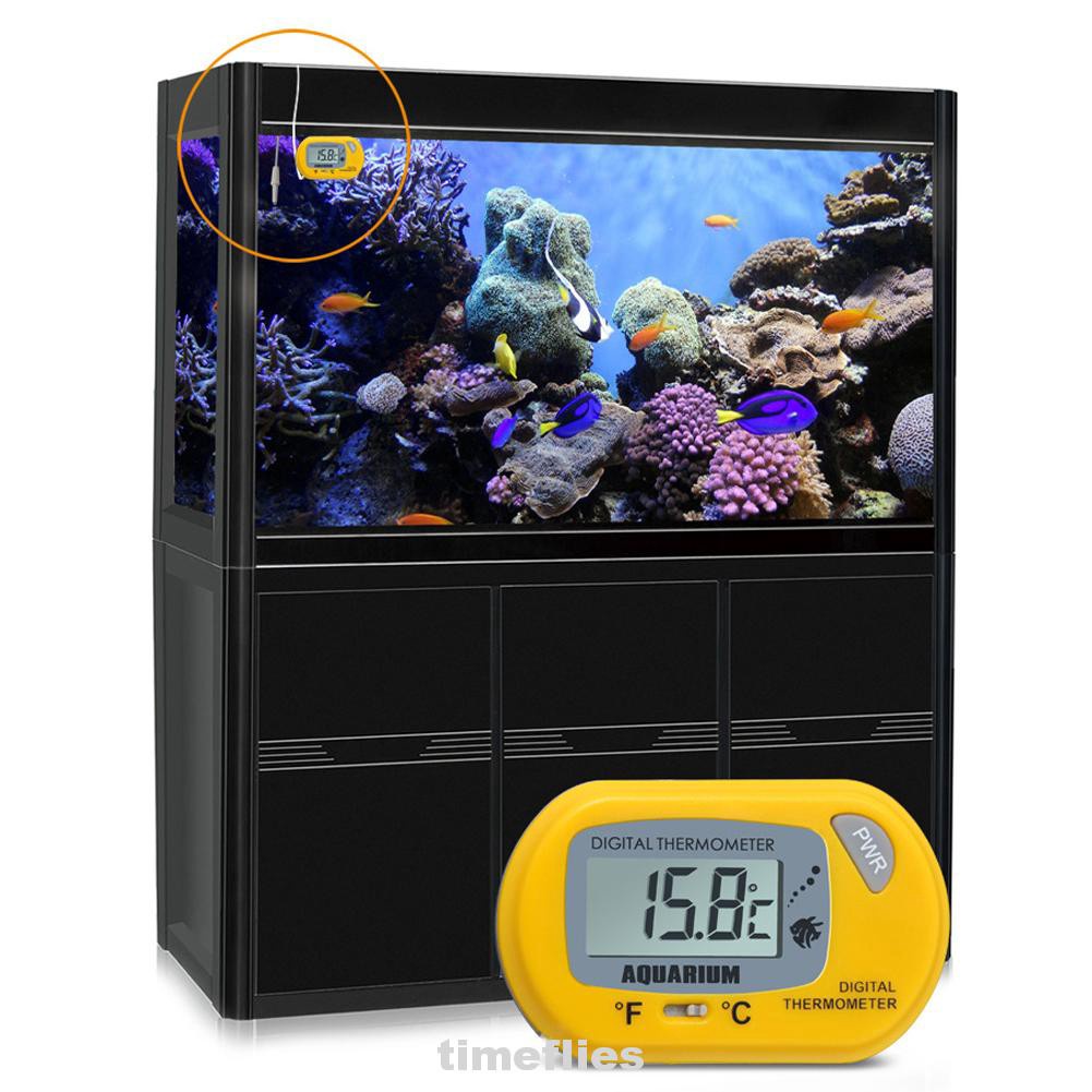 (ส่งไวใน1วัน) เทอร์โมมิเตอร์ตู้ปลา วัดอุณหภูมิน้ำ LED Digital Thermometer หัวโป๊ปคุณภาพสูง แถมฟรีถ่าน 1 ก้อน วัดอุณภูมิ