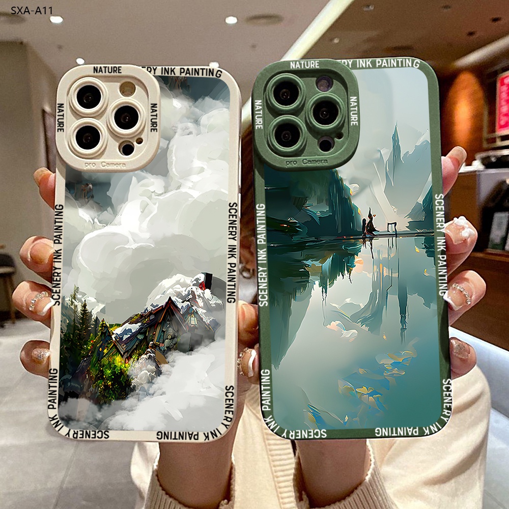 เข้ากันได้กับ Samsung Galaxy A11 A12 A31 A32 A42 A51 A71 4G 5G เคสซัมซุง สำหรับ Case Shockproof Silicone Resplendent Nature Fairyland Scenery เคสโทรศัพท์ Angel Eyes