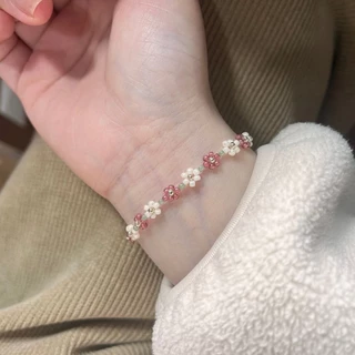 Spring Ri Lai Xin Series Versatile Small Flower Beaded Bracelet for Girls New High Beauty Popular Ins Small Design Sense Advanced Bracelet for Women