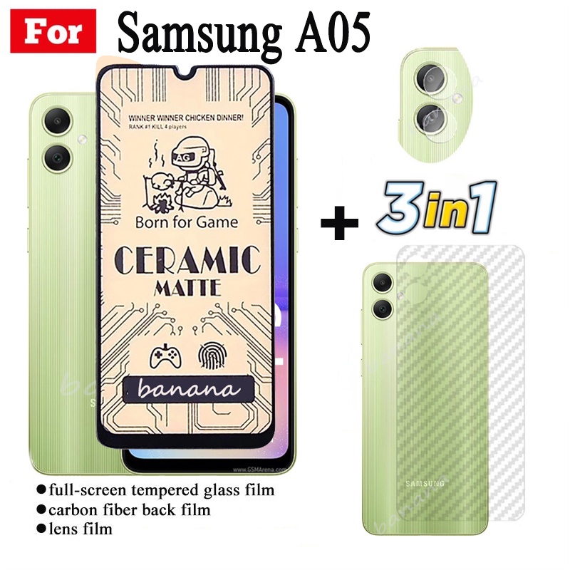 3 In 1 Samsung A05 MatteเซรามิคกระจกนิรภัยสําหรับSamsung A 05 A0 5 A05Sป้องกันหน้าจอA04 A04S A04E A1