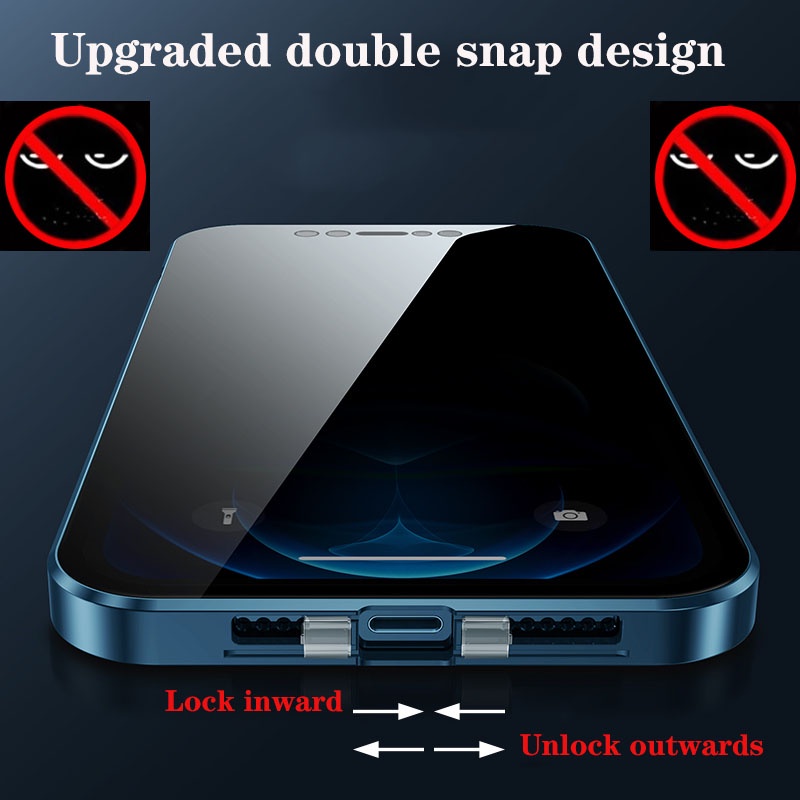เคสโทรศัพท์มือถือกระจก ป้องกันเลนส์ 360 องศา แบบสองด้าน สําหรับ iPhone 15 13 14 Pro Max