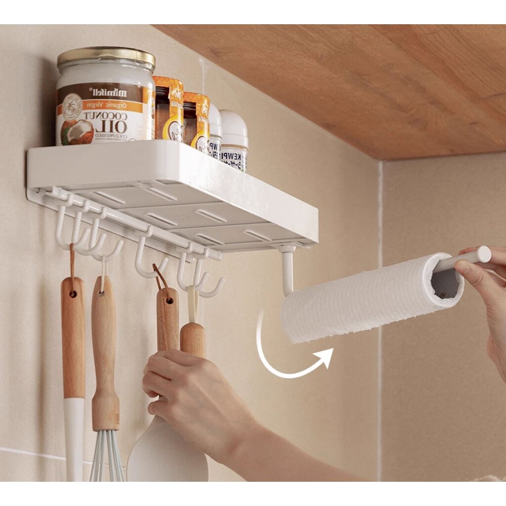 Omocha | (NEW) Iron bathroom shelf ชั้นเหล็กวางของติดผนัง ติดตั้งด้วยกาวตะปู