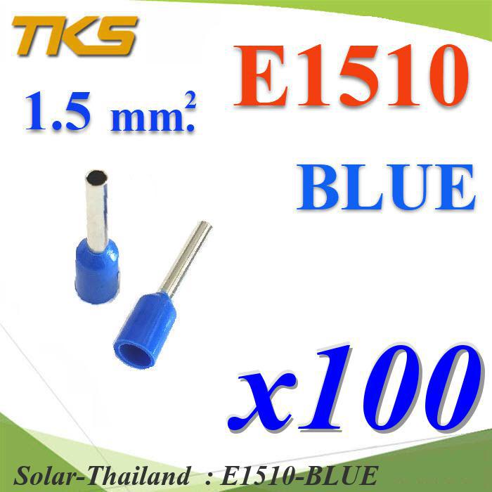 หางปลากลม คอร์ดเอ็น แบบมีฉนวน สำหรับสายไฟ ขนาด 10.0 Sq.mm (สีน้ำเงิน แพค 100 ชิ้น) รุ่น E10-12-B