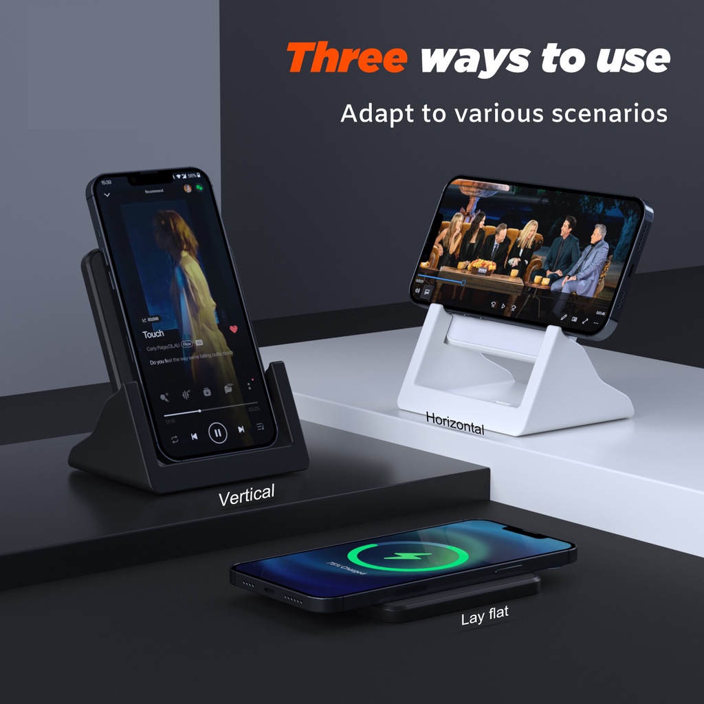 15W ที่ชาร์จไร้สาย แท่นชาร์จไรสาย Fast charger wireless charger ที่ชาร์จแบตไร้สาย ใช้กับ iPhone Samsung Huawei รูปที่ 8