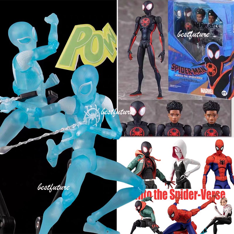 Shf โมเดลฟิกเกอร์ SpiderMan Articulado KO SV-Action Miles Morales Spider Gwen Stacy Peter B Parker S.H.Figuarts Spider Man ของเล่นสําหรับเด็ก
