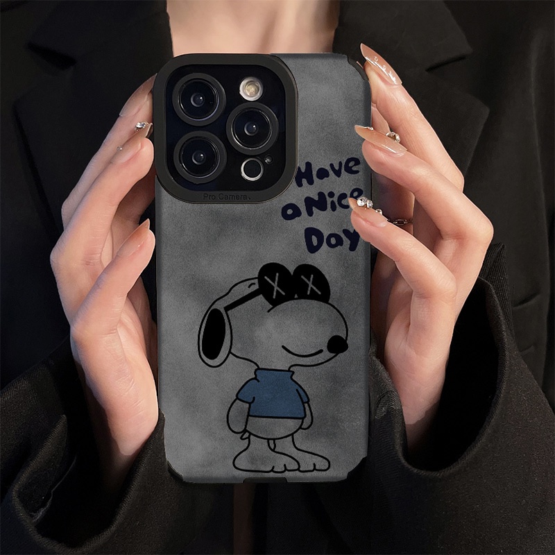 เคสโทรศัพท์หนังนิ่ม ลายการ์ตูนสนูปปี้ สําหรับ Oppo A52 A92 A53 A33 A15 A15s A5 A9 A76 A96 A31 A77 A78 A3s A12e A31 F11 Reno 11 10 8 Pro Plus 8Z 7Z 6 5 4Z 5G | Hn D021